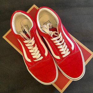 Old School Racing Red/True White Vans
